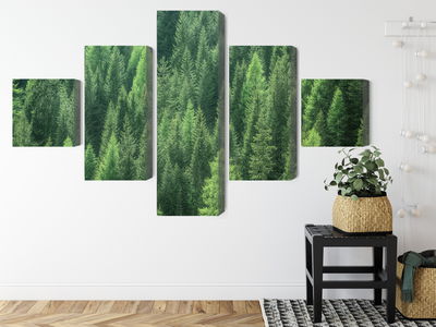 Ljuddämpande tavla - 3d green forest view