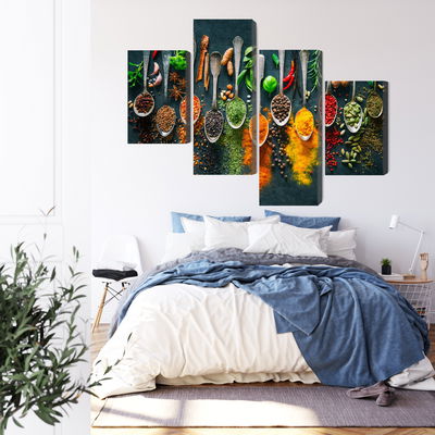 Ljuddämpande tavla - Herbs and spices on spoons