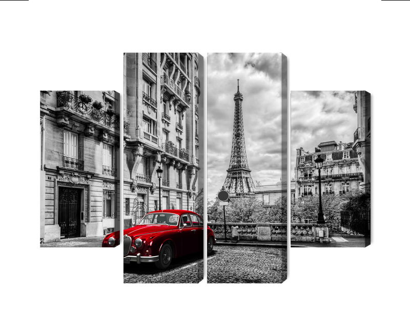 Ljuddämpande tavla - Red car in retro style