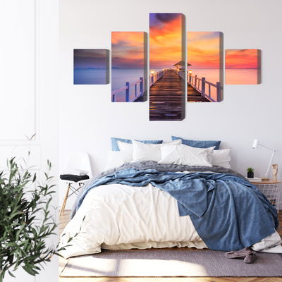 Ljuddämpande tavla - Sunset over the pier
