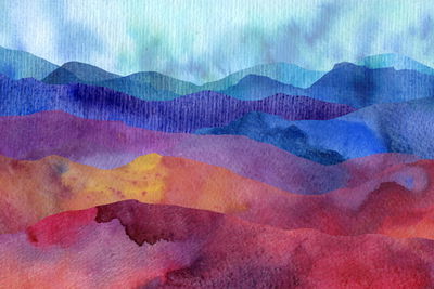 Ljuddämpande tavla - Colorful abstract mountain