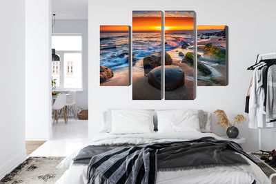 Ljuddämpande tavla - 3d beach sunset