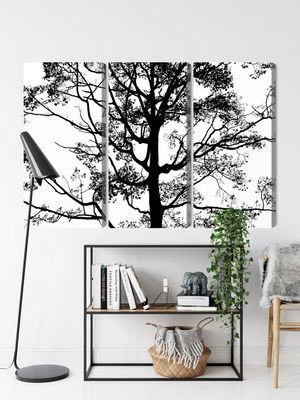 Ljuddämpande tavla - Black tree on a white