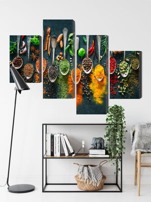 Ljuddämpande tavla - Herbs and spices on spoons