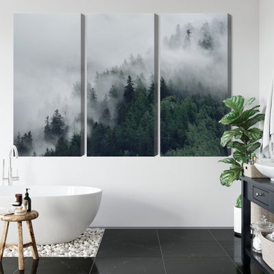 Ljuddämpande tavla - Green misty forest