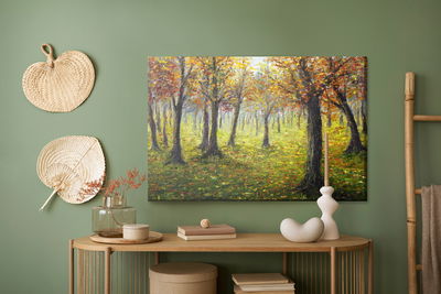 Ljuddämpande tavla - Autumn forest landscape