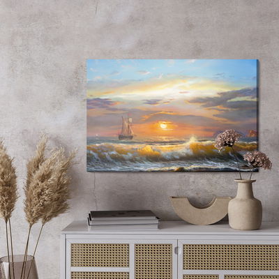 Ljuddämpande tavla - Sailboats in the sea