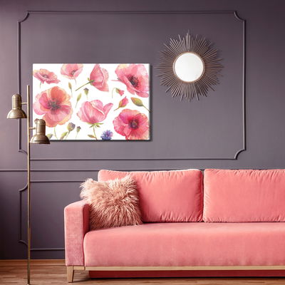 Ljuddämpande tavla - Wild poppies painted