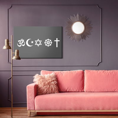 Ljuddämpande tavla - Religious symbols icons set