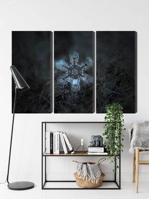 Ljuddämpande tavla - Snow flake in 3d macro scale