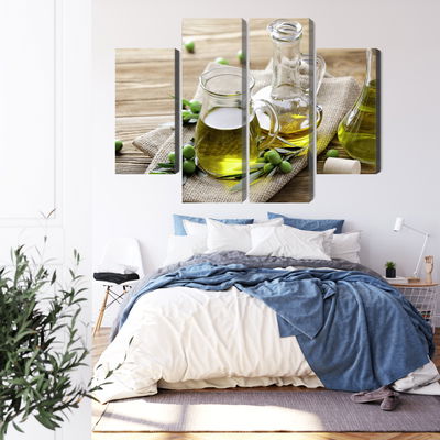 Ljuddämpande tavla - Olive oil with green olives