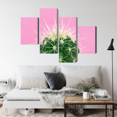 Ljuddämpande tavla - Cactus on a pink background