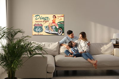 Ljuddämpande tavla - Woman on the hood