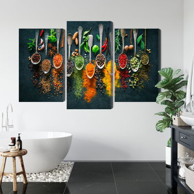 Ljuddämpande tavla - Herbs and spices on spoons