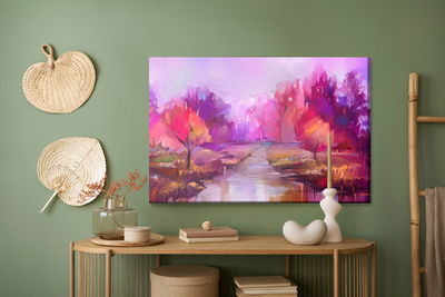 Ljuddämpande tavla - Abstract pink park