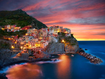 Ljuddämpande tavla - The city of manarola in Italy