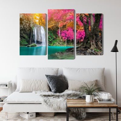 Ljuddämpande tavla - A beautiful forest waterfall