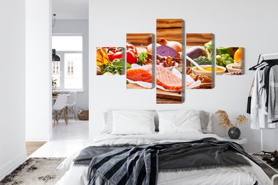Ljuddämpande tavla - Salmon among vegetables