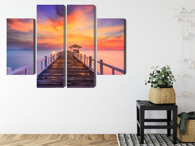 Ljuddämpande tavla - Sunset over the pier