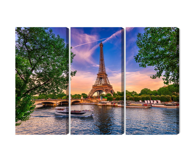Ljuddämpande tavla - Eiffel tower and seine river