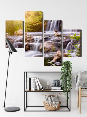 Ljuddämpande tavla - Waterfall at sunset