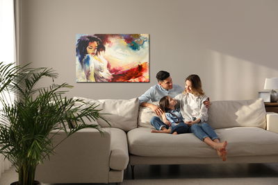 Ljuddämpande tavla - Oil painting of a beautiful