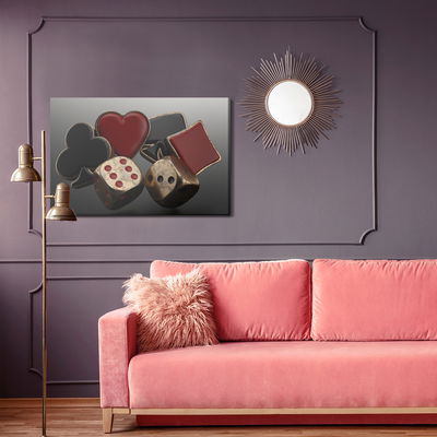 Ljuddämpande tavla - Black and red card symbols