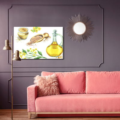 Ljuddämpande tavla - Spices and flowers painted