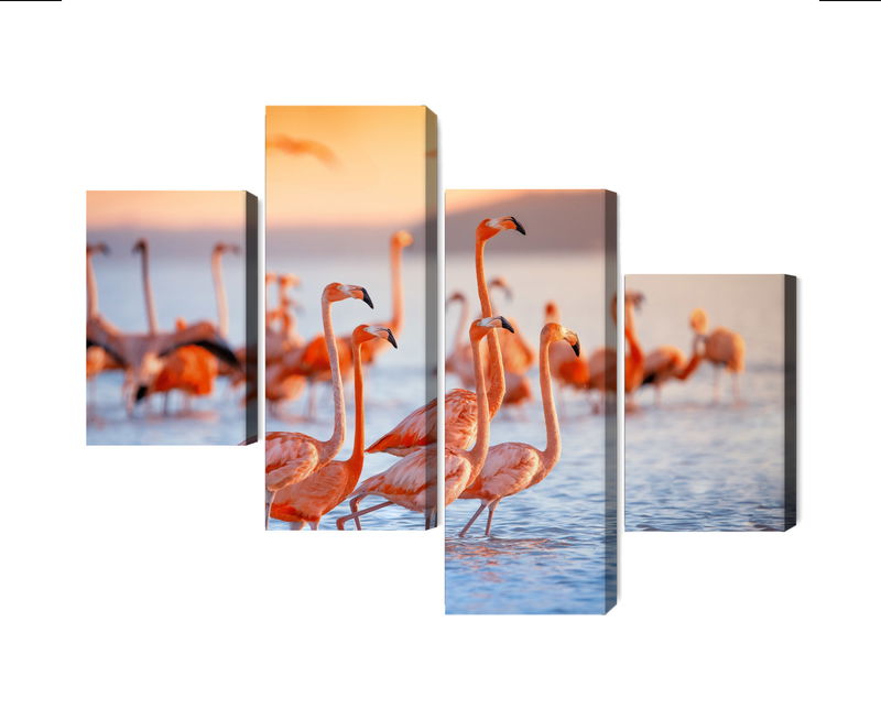 Ljuddämpande tavla - A flock of flamingos