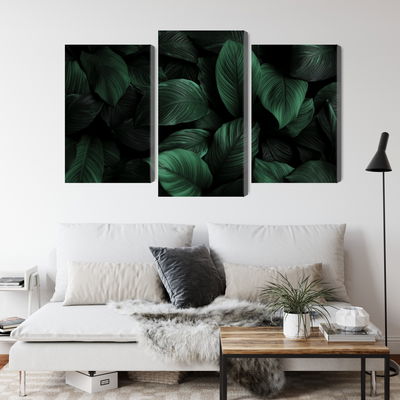 Ljuddämpande tavla - Green leaves on a macro scale
