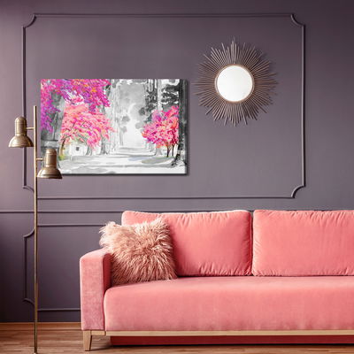 Ljuddämpande tavla - Cherry blossoms painted