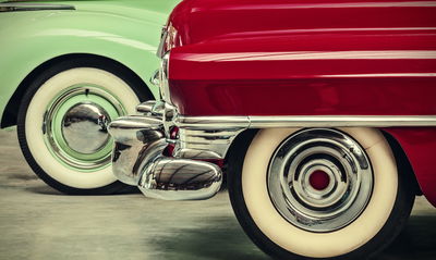 Ljuddämpande tavla - Stylish vintage car wheels