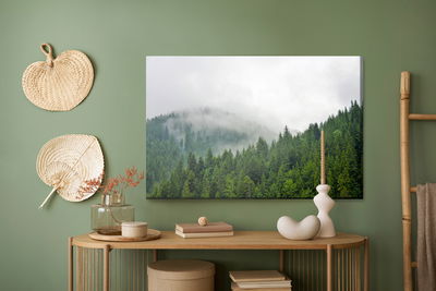 Ljuddämpande tavla - Fog over the coniferous