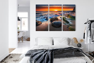 Ljuddämpande tavla - 3d beach sunset