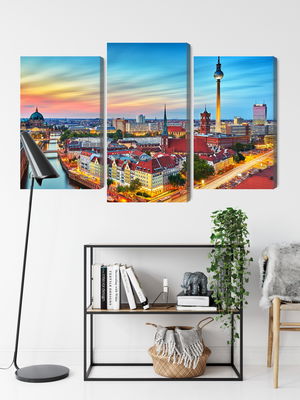 Ljuddämpande tavla - Colorful sky and berlin