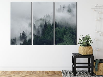 Ljuddämpande tavla - Green misty forest