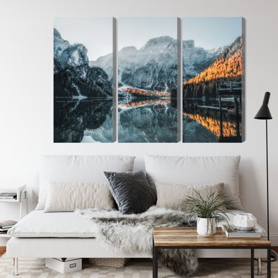 Ljuddämpande tavla - Italian lake braies 3d