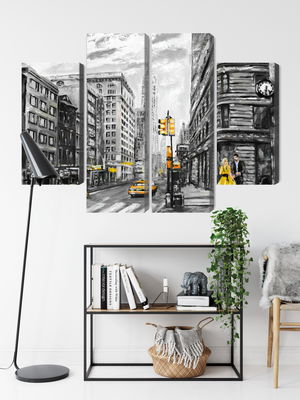 Ljuddämpande tavla - View of the street of new