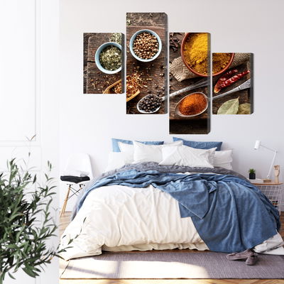 Ljuddämpande tavla - Board with various spices