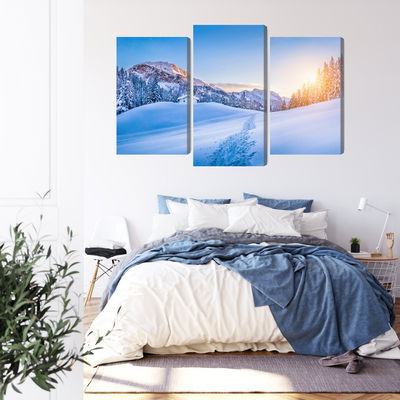 Ljuddämpande tavla - The alps at winter time 3d