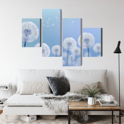 Ljuddämpande tavla - Dandelions on a blue