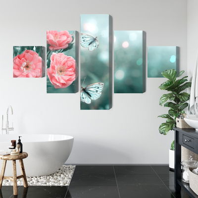 Ljuddämpande tavla - Delicate flowers and 3d