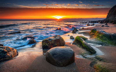 Ljuddämpande tavla - 3d beach sunset