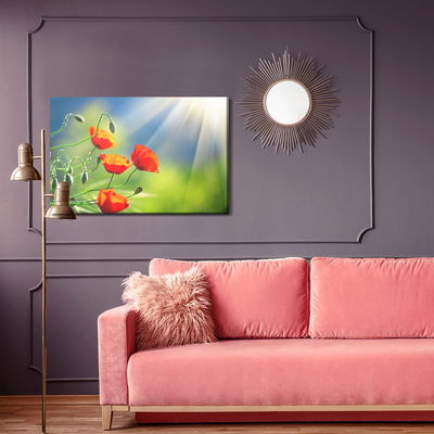 Ljuddämpande tavla - Poppies in the sunshine