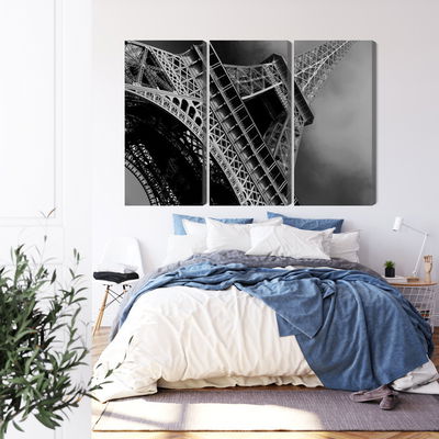 Ljuddämpande tavla - Black and white eiffel tower