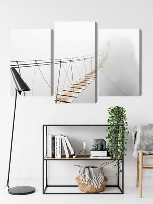 Ljuddämpande tavla - Hanging bridge in the fog