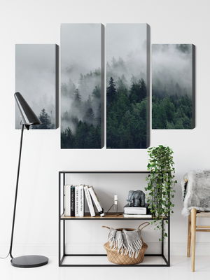 Ljuddämpande tavla - Green misty forest