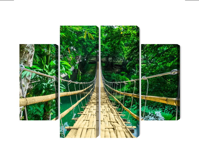 Ljuddämpande tavla - Bamboo bridge in the rain