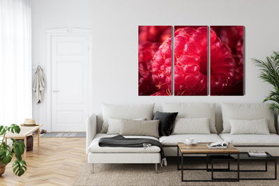 Ljuddämpande tavla - Raspberries on a macro scale