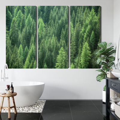 Ljuddämpande tavla - Green forest view 3d